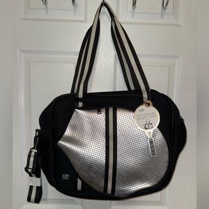 NWT Sports Tote in Black and Silver